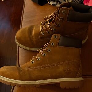 Boys Timberland Tan Work-Style Leather Lace-Up Boots